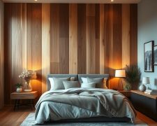 Drewniana ściana w sypialni: materiały, style i aranżacje