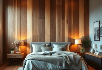 Drewniana ściana w sypialni: materiały, style i aranżacje