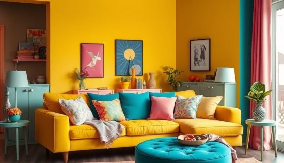 Styl retro kolory: jak łączyć wyraziste barwy i pastelowe odcienie, by stworzyć harmonijną aranżację wnętrza