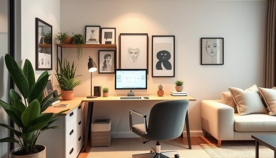 Jak funkcjonalnie i estetycznie wydzielić home office w salonie, by zachować komfort i porządek pracy