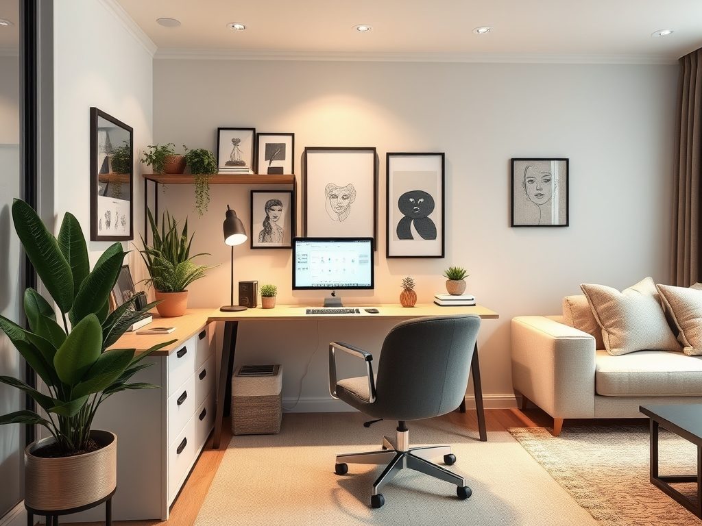 Jak funkcjonalnie i estetycznie wydzielić home office w salonie, by zachować komfort i porządek pracy