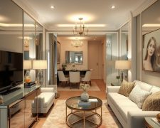 Styl glamour w małym mieszkaniu: jak połączyć luksus z funkcjonalnością i przestronnością