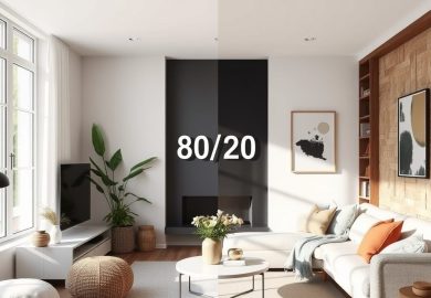 Jak stosować proporcje 80/20 w mieszaniu stylów wnętrzarskich, by uniknąć chaosu i zachować harmonię