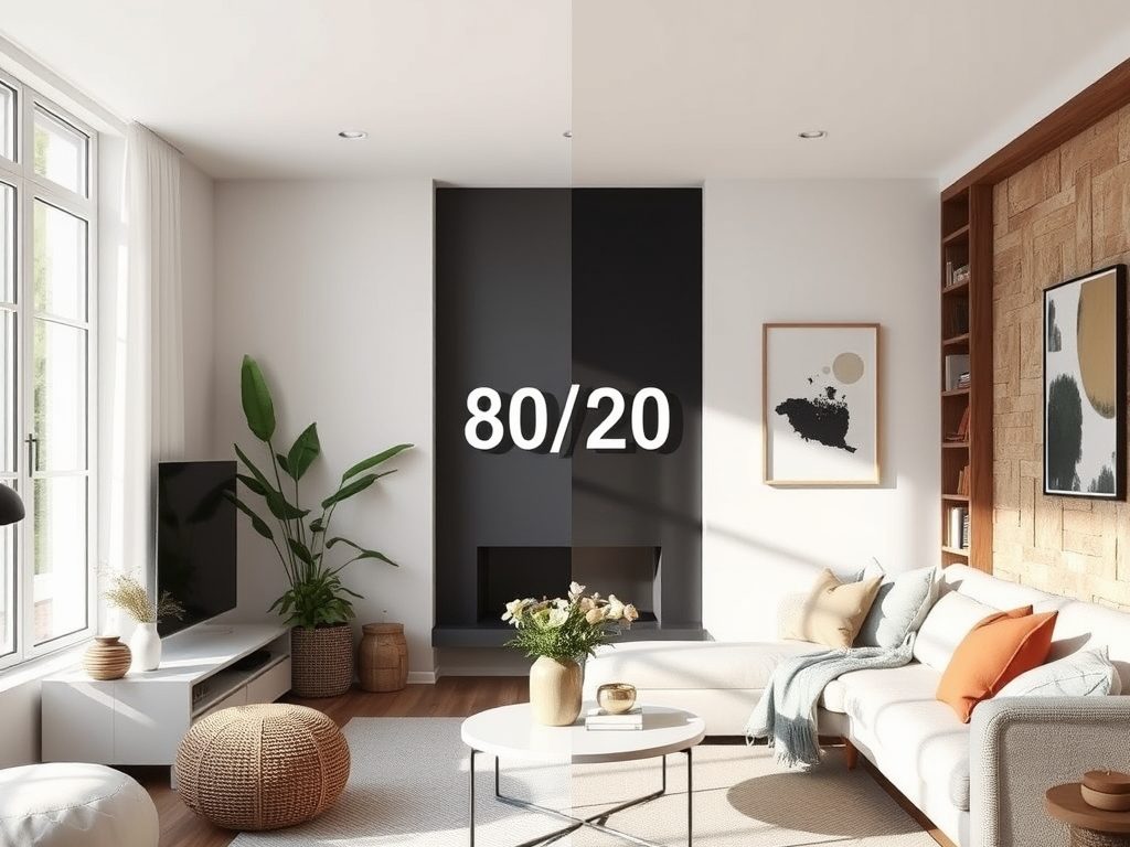 Jak stosować proporcje 80/20 w mieszaniu stylów wnętrzarskich, by uniknąć chaosu i zachować harmonię