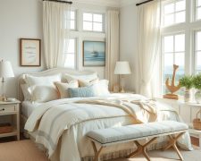 Styl Hampton w sypialni: jak połączyć elegancję z przytulnym nadmorskim klimatem krok po kroku