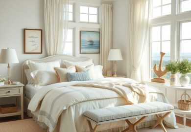 Styl Hampton w sypialni: jak połączyć elegancję z przytulnym nadmorskim klimatem krok po kroku