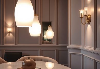 Styl glamour a oświetlenie: jak wybrać lampy, które dodadzą wnętrzu blasku i elegancji