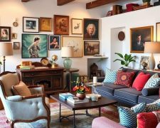 Styl eklektyczny w salonie: jak połączyć różnorodność z wygodą i harmonią aranżacji