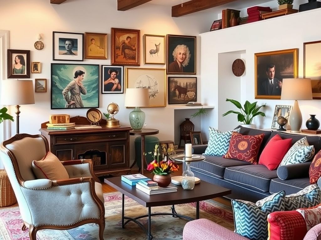 Styl eklektyczny w salonie: jak połączyć różnorodność z wygodą i harmonią aranżacji