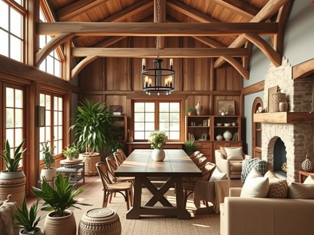 Styl farmhouse we wnętrzach: naturalna przytulność łącząca tradycję z nowoczesnością