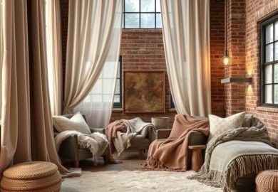 Jak ocieplić loft tekstyliami: warstwowe aranżacje dla przytulnej industrialnej przestrzeni