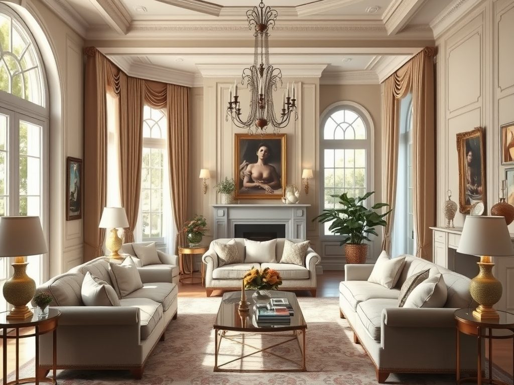 Styl klasyczny w salonie: jak urządzić elegancką i harmonijną przestrzeń krok po kroku