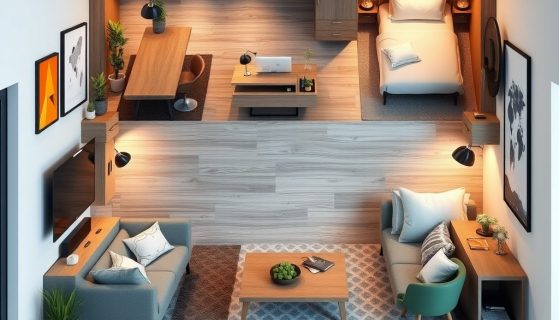 Planowanie wnętrza mieszkania 40 m² od zera: jak wydzielić strefy i maksymalnie wykorzystać przestrzeń