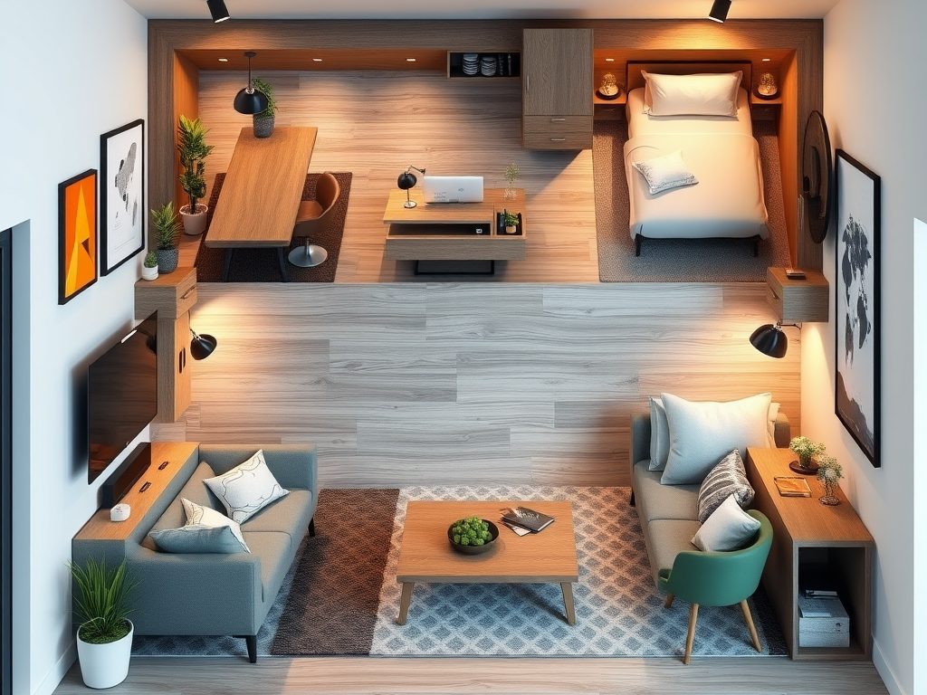 Planowanie wnętrza mieszkania 40 m² od zera: jak wydzielić strefy i maksymalnie wykorzystać przestrzeń