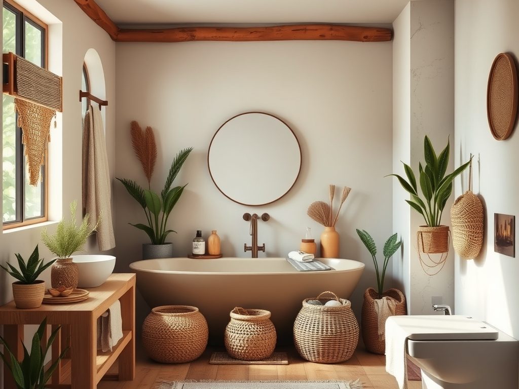 Jak urządzić łazienkę w stylu boho: naturalne materiały, kolory i praktyczne wskazówki aranżacyjne