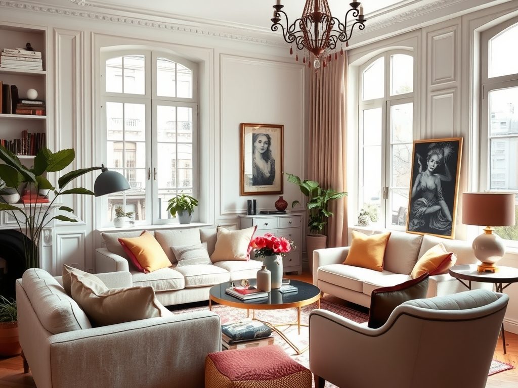 Styl paryski we wnętrzach: harmonia klasyki, eklektyzm i lekkość miejskiego szyku