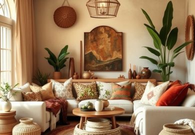 Styl boho kolory: jak łączyć ziemiste tony z intensywnymi akcentami, by stworzyć harmonię we wnętrzu