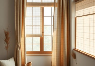 Zasłony i rolety w stylu japandi: jak wybrać naturalne i funkcjonalne osłony okienne dla harmonii wnętrza