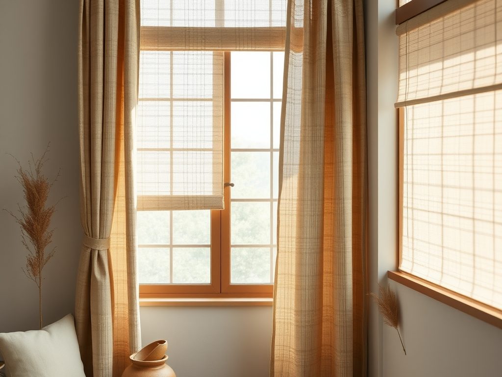 Zasłony i rolety w stylu japandi: jak wybrać naturalne i funkcjonalne osłony okienne dla harmonii wnętrza