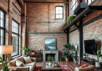 Styl loftowy w salonie: jak urządzić przestrzeń łącząc surowość z przytulnością i funkcjonalnością