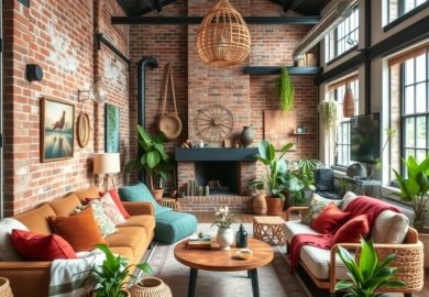 Styl industrialny boho: jak łączyć surowość z przytulnością, by zyskać harmonię i funkcjonalność wnętrza