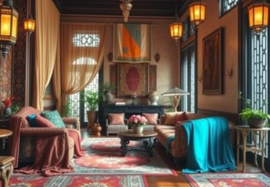 Styl orientalny we wnętrzach: jak stworzyć harmonijną przestrzeń pełną kolorów i wzorów
